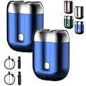 Pocket Shaver USB Mini Shavers for Men, 2025 New Upgrade Pocket Shaver USB Mini Shavers for Men, New Model Portable Rechargeable Dual-Head Wet and Dry Electric Razor (Blue+Blue)