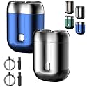 Pocket Shaver USB Mini Shavers for Men, 2025 New Upgrade Pocket Shaver USB Mini Shavers for Men, New Model Portable Rechargeable Dual-Head Wet and Dry Electric Razor (Blue+Silver)