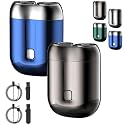 Pocket Shaver USB Mini Shavers for Men, 2025 New Upgrade Pocket Shaver USB Mini Shavers for Men, New Model Portable Rechargeable Dual-Head Wet and Dry Electric Razor (Blue+Gray)