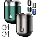 Pocket Shaver USB Mini Shavers for Men, 2025 New Upgrade Pocket Shaver USB Mini Shavers for Men, New Model Portable Rechargeable Dual-Head Wet and Dry Electric Razor (Gray+Green)