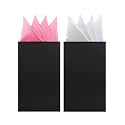 Luckyvestir Pocket Squares for Men Prefolded, Mens Handkerchiefs on Card, White Black Pocket Square for Suit Jacket Tuxedo