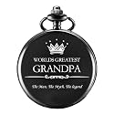 TREEWETO Pocket Watch for Grandpa Men Engraved Pocket Watches with Chain Box for Birthday Father's Day Christmas