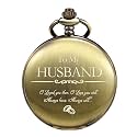 TREEWETO Pocket Watch for Him Men Husband | Engraved to My Husband Pocket Watch I Love You for Husband for Birthday Valentines Wedding