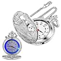 Pocket Watch with LED Lights, Creative Arabic Numeral Dial for Men's Pocket Watch