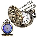 Pocket Watch with LED Lights, Creative Arabic Numeral Dial for Men's Pocket Watch