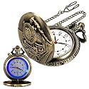 Pocket Watch with LED Lights, Creative Arabic Numeral Dial for Men's Pocket Watch