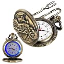 Pocket Watch with LED Lights, Creative Arabic Numeral Dial for Men's Pocket Watch