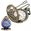 Pocket Watch with LED Lights, Creative Arabic Numeral Dial for Men's Pocket Watch