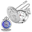 Pocket Watch with LED Lights, Creative Arabic Numeral Dial for Men's Pocket Watch