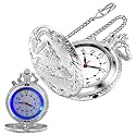Pocket Watch with LED Lights, Creative Arabic Numeral Dial for Men's Pocket Watch