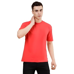 POCKMAN Oversized Fit Mens Round Neck Cotton