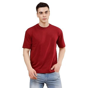 POCKMAN Oversized Fit Mens Round Neck Cotton
