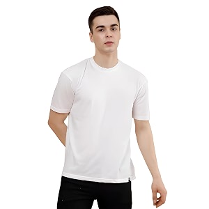 POCKMAN Oversized Fit Mens Round Neck Cotton