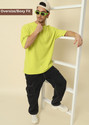 PockMAN Solid Men Round Neck Light Green T-Shirt