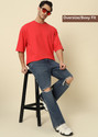PockMAN Solid Men Round Neck Red T-Shirt