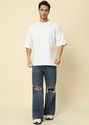 PockMAN Solid Men Round Neck White T-Shirt