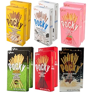 pocky biscuit stick 6 flavor variety pack pack of 12