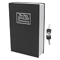 POCREATION Book Safe, Book Safe Combination Lock Box Simulation Book Safe Box Portable Money Storing Box with Lock Key for Birthday (Black)