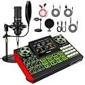 podcast equipment bundle, Live Sound Card with Audio Interface, All-in-One Audio Mixer with Voice Changer, Condenser Microphone for Live Streaming, Singing, Gaming, and Content Creation.