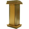 Podium Stand with Open Storage and Wire Holes Elegant Presentation Lectern Modern Speaking Pulpit for Corporate Meetings Church Restaurant School Auditoriums
