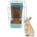 PODOO 34oz Rabbit Food Dispenser, Bunny Feeder Bowl, Large Hanging Automatic Pet Food Dispenser, Hanging Outside or Inside The Cage for Ferret Guinea Pig Rat Cat Puppy (Food)
