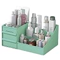 skin care organizer,Makeup Desk Organizer With Drawers ,Countertop Organizer for Cosmetics,Vanity brush with Holder for Lipstick, Brushes, Eyeshadow, and Desktop Finishing Dresser (A-Large-White)