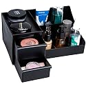 skin care organizer,Makeup Desk Organizer With Drawers ,Countertop Organizer for Cosmetics,Vanity brush with Holder for Lipstick, Brushes, Eyeshadow, and Desktop Finishing Dresser (A-Large-White)