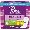 Poise Daily Liners, Incontinence Panty Liners, 2 Drop, Long, 176 ct