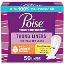 Poise Daily Thong Liners, Incontinence Panty Liners, 1 Drop, 50 ct