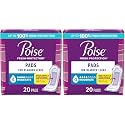 Poise Incontinence &amp; Postpartum Pads for Bladder Leaks, 4 Drop Moderate Absorbency, Regular Length, Packaging May Vary, 20 Count (Pack of 2)