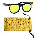 ARKAID Pokémon Pikachu Black Frame Sunglasses - Stylish, Comfortable &amp; Durable UV-Protection Pokémon Black Sunglasses with Soft Carrying Case - Officially Licensed