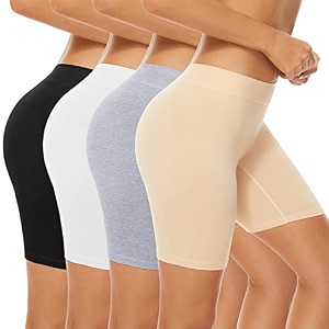 POKARLA 4 Pack Womens Cotton Underwear Boxer