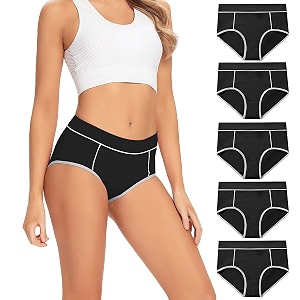 POKARLA Womens Cotton Stretch Underwear Briefs Ladies