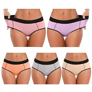 POKARLA Womens Cotton Stretch Underwear Briefs Ladies