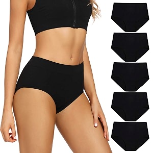 POKARLA Womens Cotton Stretch Underwear Briefs Ladies