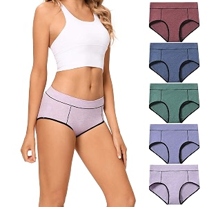 POKARLA Womens Cotton Stretch Underwear Briefs Ladies