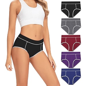 POKARLA Womens Cotton Stretch Underwear Briefs Ladies