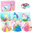 Poke-in Fun Art Fabric Craft,Magical Princesses Kits,Arts and Crafts for Kids,Mess Free Kids'Paper Craft Kits,Art Activity Birthday Ideas for Children,Toys for Girls &Boys Ages 4-10+