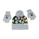 Pokemon Original Starters Kids Beanie Hat Cap and Gloves Set New Black
