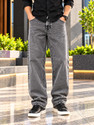 POKHINDA Men Baggy Fit Mid Rise Grey