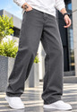 POKHINDA Men Straight Fit Mid Rise Grey