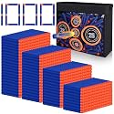 Pokiiulk 1000PCS Bullets Refill Darts Fit for Nerf N-Strike Elite Series Bulk Bullets Compatible for Nerf Party with Portable Shooting Practice Target Mesh Bag