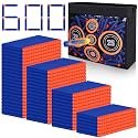 Pokiiulk 600PCS Refill Bullets Fit for Nerf Guns N-Strike Elite Series Blasters Toy Guns Darts with Portable Shooting Practice Target Toy Storage Mesh Bag