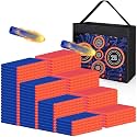 Pokiiulk Refill Darts Bullets Fit for Nerf Guns, 1000 Pcs Foam Darts Fit for Nerf Party with Portable Shooting Practice Target Mesh Bag