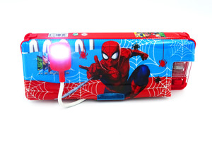 poksi avengers stationary geometry with lamp and integrated sharpener art plastic pencil box set of 1 blue