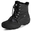 POLAR Mens Waterproof Outsole Deep Tread Fully Faux Fur Lined Winter Durable Snow Boots