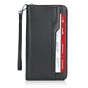 Polare Full Grain Leather Family Travel Passport Wallet and Documents Organizer RFID Blocking Case Holder Fits 6 Passports for Men and Women