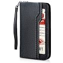 Polare Full Grain Leather Family Travel Passport Wallet and Documents Organizer RFID Blocking Case Holder Fits 6 Passports for Men and Women
