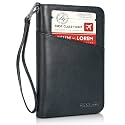 Polare Full Grain Leather Passport Holder Cover Case for Men and Women RFID Blocking Family Travel Wallet Holds 6 Passports (Black)