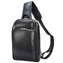 Polare Modern Style Sling Shoulder Bag Men’s Travel/Hiking Daypack with Full Grain Italian Leather and YKK Zippers